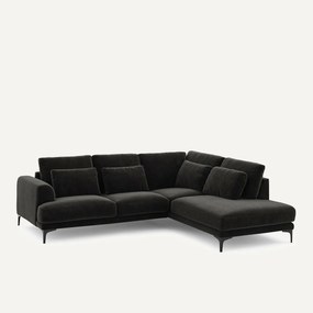 Hoekbank rechts in chenille fluweel, Marsile