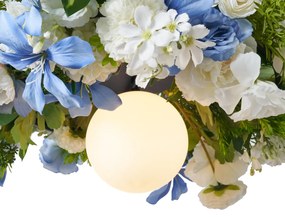 Bohemian plafondlamp zwart met gekleurde bloemen blauw en wit - Flower PowerBohemian G9 Bohemian rond Binnenverlichting Lamp