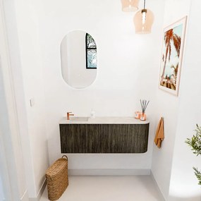 Mondiaz Joya DLux 110cm toiletmeubel ronding rechts shadow met wastafel faye links 1 kraangat ostra