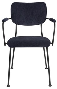 Zuiver Benson Design Stoel Met Armleuningen Donkerblauw