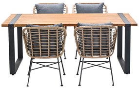 Garden Impressions Lucas tuinset 5-delig bruin - Alto tuintafel 180x100 cm
