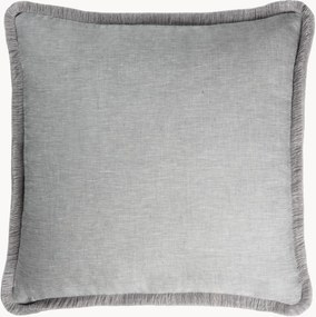 Handgemaakt linnen sierkussen Happy Pillow met franjes