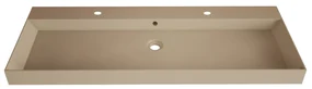 SaniGoods Kolo wastafel 140cm met 2 kraangaten mat cappuccino