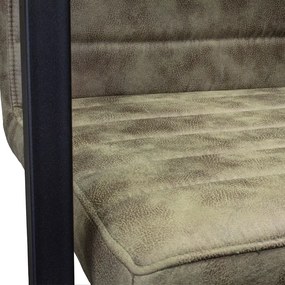 Eetkamerstoel - Apollo II - stof Cowboy retro lederlook olijf groen