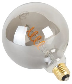 Set van 5 E27 dimbare LED gedraaid filament lamp G125 smoke 4W 120 lm 1800K