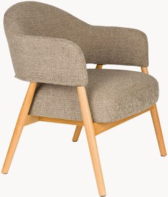 Gestoffeerde fauteuil Indy met eikenhouten poten