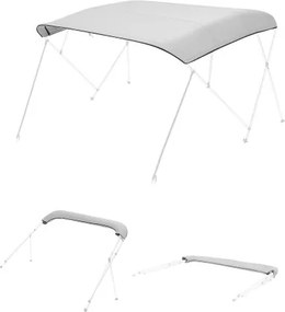VEVOR Bimini Top vervangingshoes voor boten van 91-96 inch, 600D polyester, grijze boothoes met ritssluiting, opbergtas, windbestendigheid niveau 3-4 en opvouwbaar ontwerp, frame niet inbegrepen