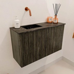 Mondiaz Joya DLux 70cm toiletmeubel shadow met wastafel faye links zonder kraangat lava