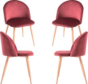 Set 4 fluwelen Vint Stoelen