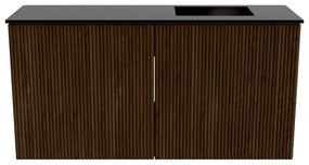 Mondiaz Joya 80cm toiletmeubel walnut met wastafel faye rechts zonder kraangat urban