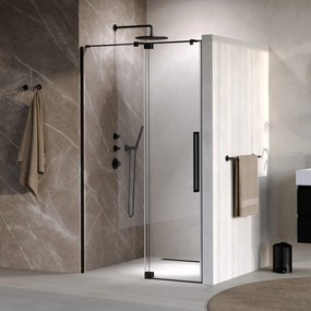 Brauer Stellar nisdeur met vaste wand 120cm zwart mat
