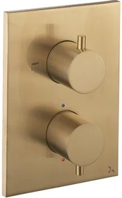 Crosswater MPRO Crossbox Douchekraan - inbouw - thermostatisch - 1 functie - incl. inbouwdeel - messing geborsteld SW377991/SW408404