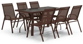 vidaXL 7-delige Tuinset bruin en zwart