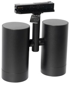 Moderne 1-fase railspot zwart 2-lichts - Iconic Scopio