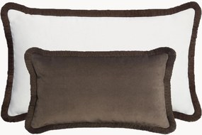 Handgemaakte fluwelen kussens Couple Bed met franjes, 2-delig