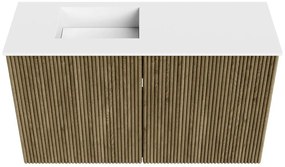 Mondiaz Joya 70cm toiletmeubel dusk met wastafel faye links 1 kraangat talc