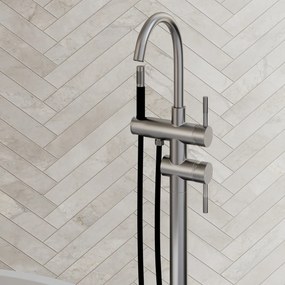 Saniclear Exclusive Stripes Pro vrijstaande badkraan RVS