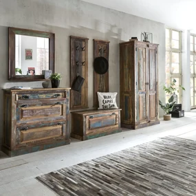 Lage Schoenenkast Gerecycled Sloophout - 85x40x45cm.