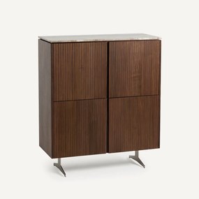 Walnoot barmeubel, walnootfineer en travertijn, Jakto