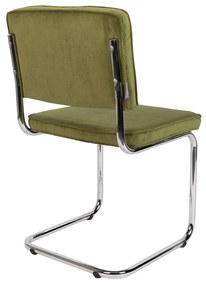 Zuiver Ridge Rib Eetkamerstoel Ribstof Groen