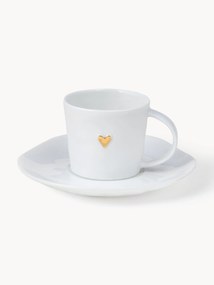 Espressokopje Heart met schoteltje van porselein