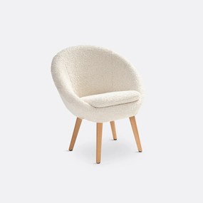 Bolvormige fauteuil met bouclette Jimi