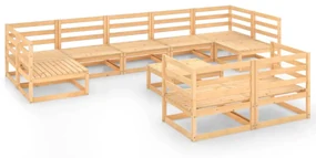 vidaXL 10-delige Loungeset massief grenenhout