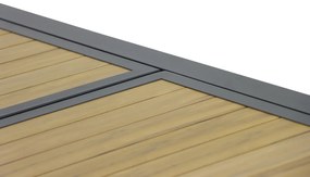 Tuinset 6 personen 214 cm Aluminium/teak Grijs Osmen Midura/Rosarno