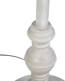 Smart vloerlamp grijs met plissé kap wit incl. Wifi A60 - Classico