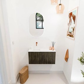 Mondiaz Joya 80cm toiletmeubel shadow met wastafel faye links zonder kraangat talc