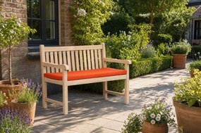 Tuinbank  teak 120 cm incl. kussen orange Teak Old teak greywash Garden Collections Preston  incl. kussen orange
