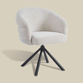 Moderne Draaibare Eetkamerstoel Beige