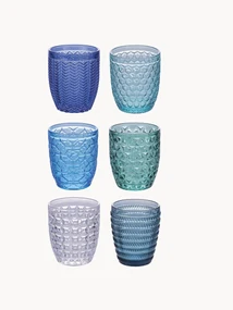 Waterglazen Bicchieri met structuurpatroon, 6-delig