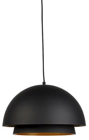Scandinavische hanglamp zwart met goud 2-laags - Claudius Modern E27 rond Binnenverlichting Lamp