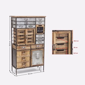 Kare Design Art Factory Ladekast Industrieel - 76.5x32x132.5cm.