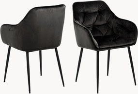 Gestoffeerde eetstoelen Brooke met armleuning, 2 stuks