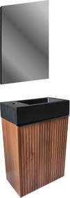 SaniGoods Mika fontein onderkast met ribbelfront 40x22.3x50cm walnoot