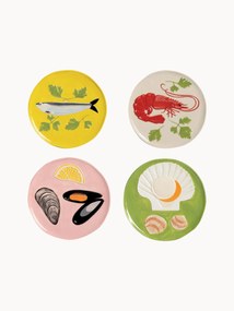 Handbeschilderde taartplaten De La Mer van dolomiet, 4-delig