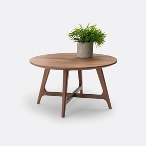 Kleine, ronde salontafel in notenhout, Larsen