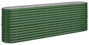 vidaXL Plantenbak 224x40x68 cm gepoedercoat staal groen
