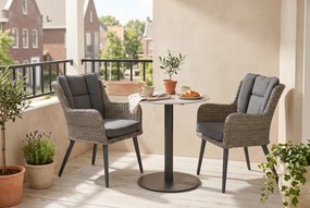 Bistroset 2 personen 70 cm Aluminium/wicker Grijs Garden Collections Boston/Como