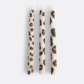 Set van 3 kaarsen met luipaardprint, Azhar