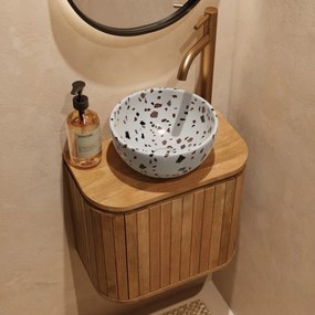 Livli Estrela toiletmeubel 40cm ribbelfront met Terrazzo waskom