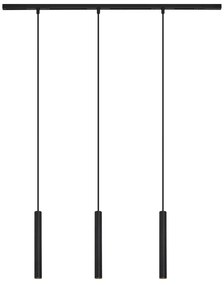 Modern railsysteem met 3 hanglampen zwart 1-fase - Slimline Keno