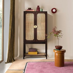 Walnootfineer en rotan barmeubel, JADOU