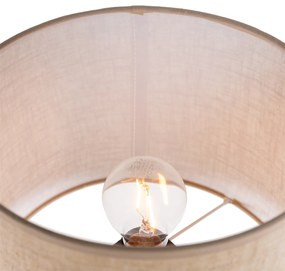 Landelijke tafellamp beige met bruin 43 cm - Lipa Landelijk E27 rond Binnenverlichting Lamp