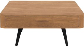 Goossens Salontafel Bjarte vierkant, hout eiken blank, stijlvol landelijk, 90 x 40 x 90 cm