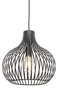 Moderne hanglamp zwart 38 cm - Saffira Modern E27 rond Binnenverlichting Lamp