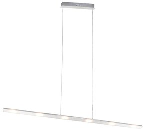 Design hanglamp staal met touch-dimmer incl. LED - Platina