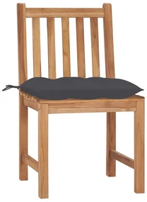 vidaXL Tuinstoelen 4 st met kussens massief teakhout